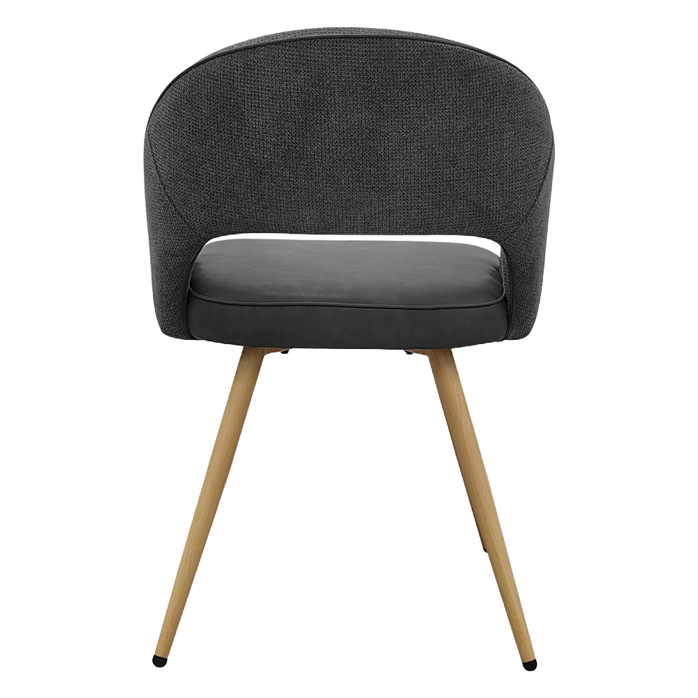 Hanson - Grey Fabric & Dark Grey Faux Leather Two Tone Chair with Oak-Effect