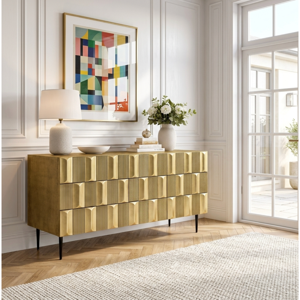Verano Large Brass Sideboard