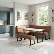Cerutti Faux Leather Backless Bench Tan