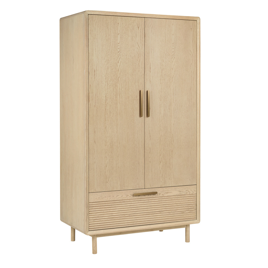 W+G HARPER - 2 DOOR 1 DRAWER WARDROBE OAK