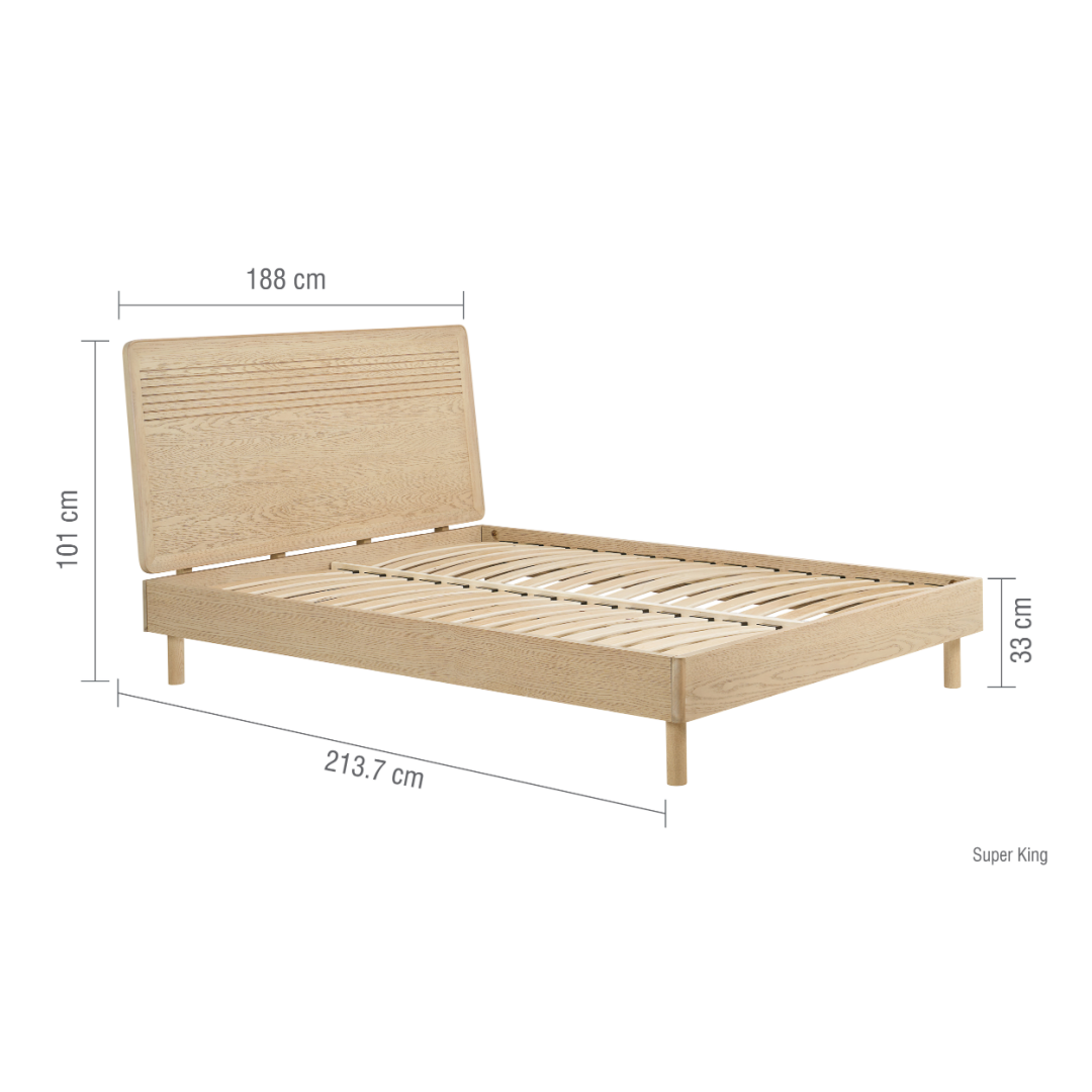 W+G HARPER - 180CM BED OAK SUPER KINGSIZE