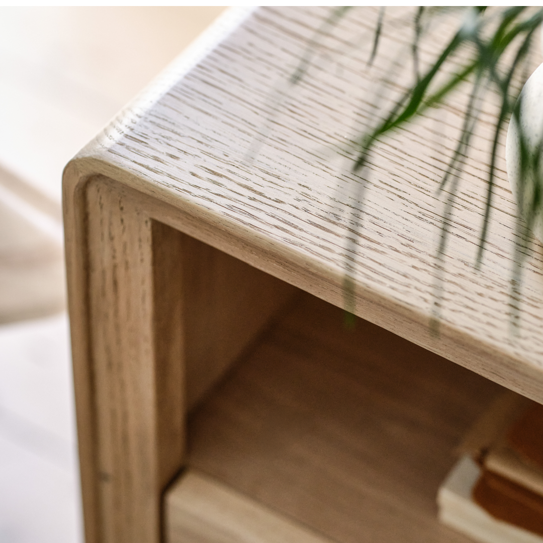 W+G HARPER - 1 DRAWER BEDSIDE OAK