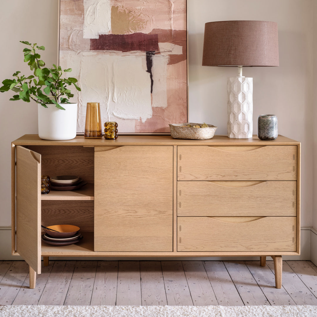W+G OTTO - WIDE 2 DOOR 3 DRAWER SIDEBOARD OAK