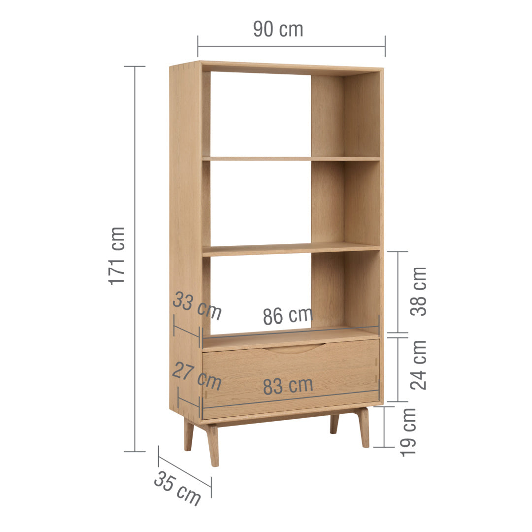 W+G OTTO - BOOKCASE OAK