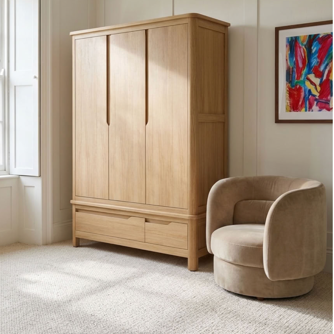 Hexham Oak Triple wardrobe