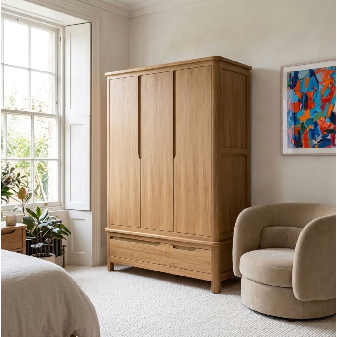 Hexham Oak Triple wardrobe