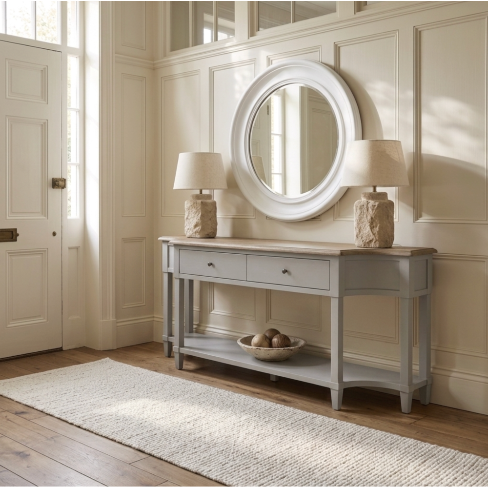 170cm Sofia Sofa Table – Smoked Oak