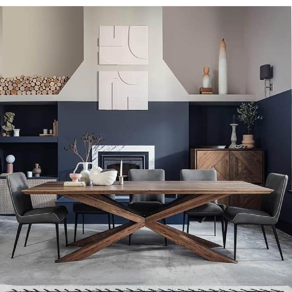 Hudson Rustic Oak Dining Table 240cm