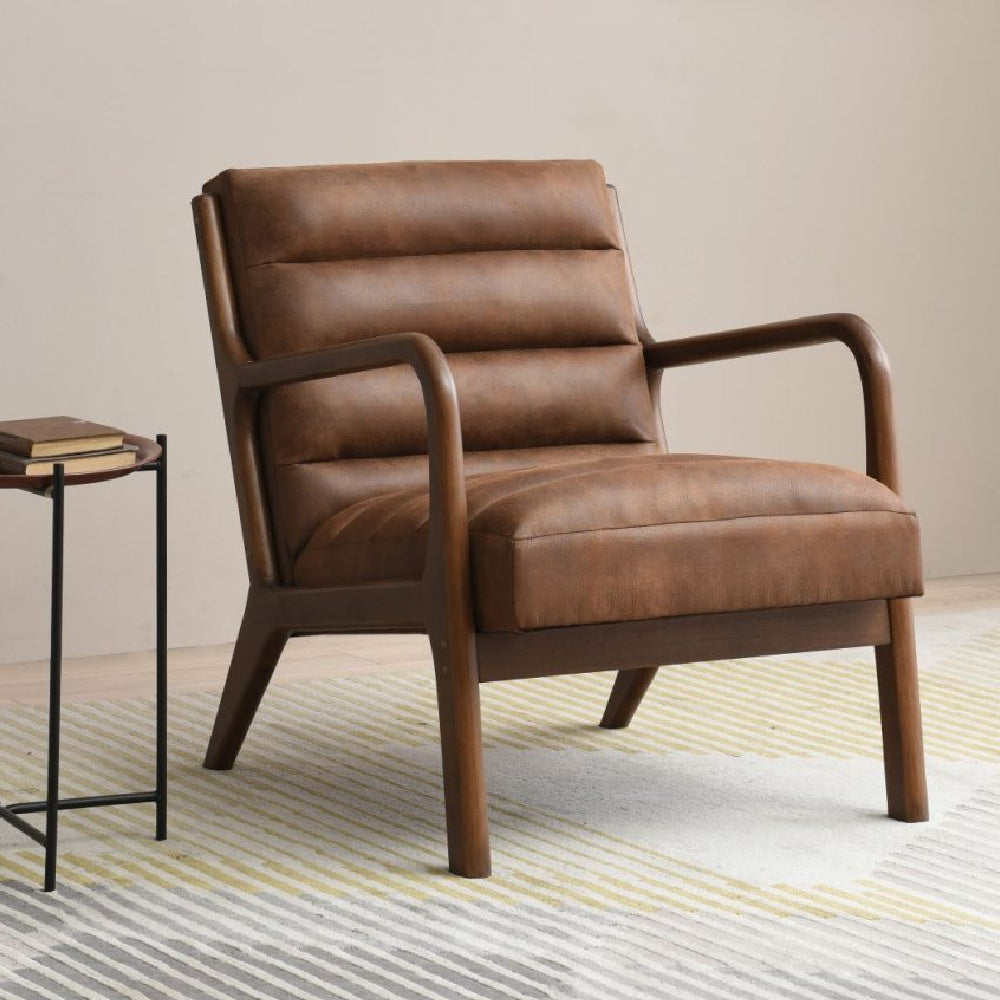Inca Brown Pu Leather Armchair