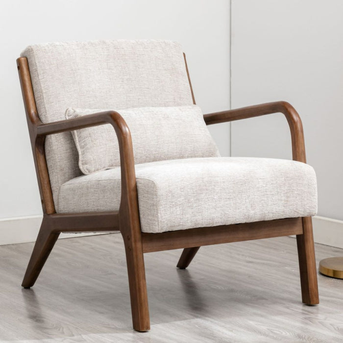 Leto Natural Woven Chenille Armchair