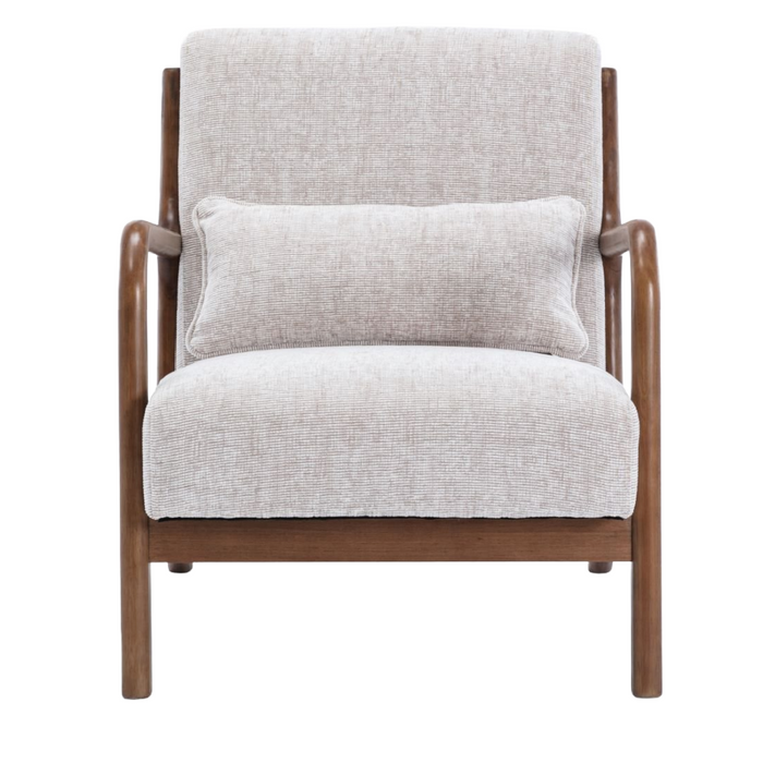 Leto Natural Woven Chenille Armchair