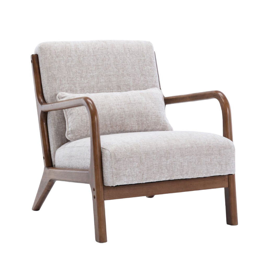 Leto Natural Woven Chenille Armchair