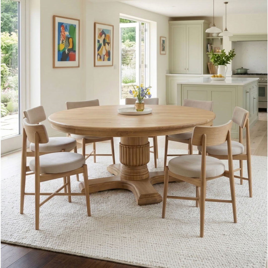 Sofia 180cm Round Dining Tables ! Best seller new light oak colour