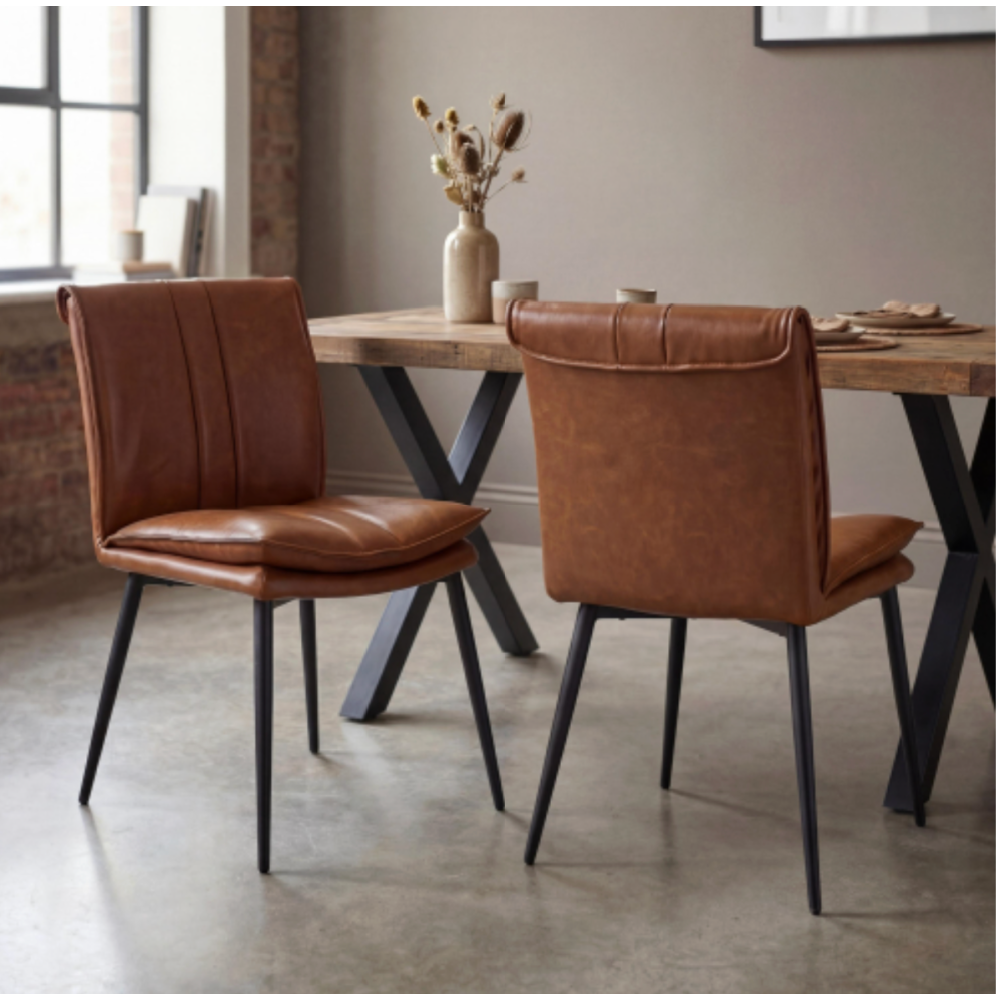 Lansdowne Leather Effect Tan Dining Chair