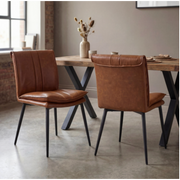 Lansdowne Leather Effect Tan Dining Chair