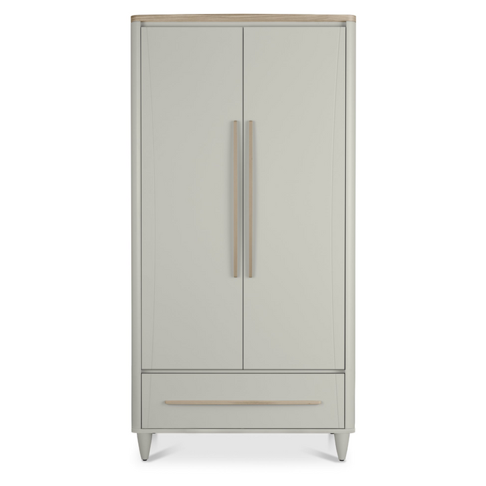 Larsen Scandi Oak & Soft Grey Double Wardrobe