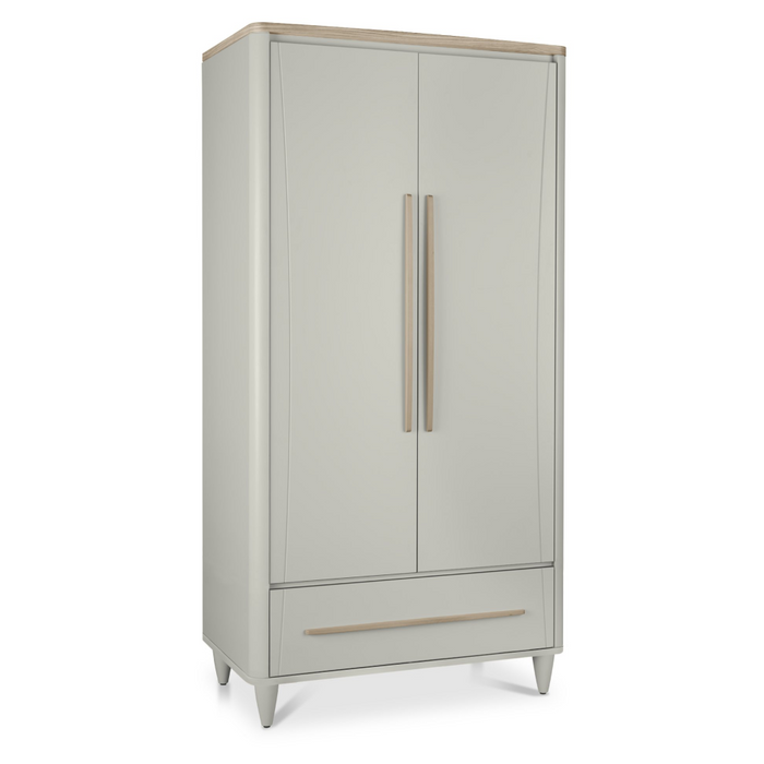 Larsen Scandi Oak & Soft Grey Double Wardrobe