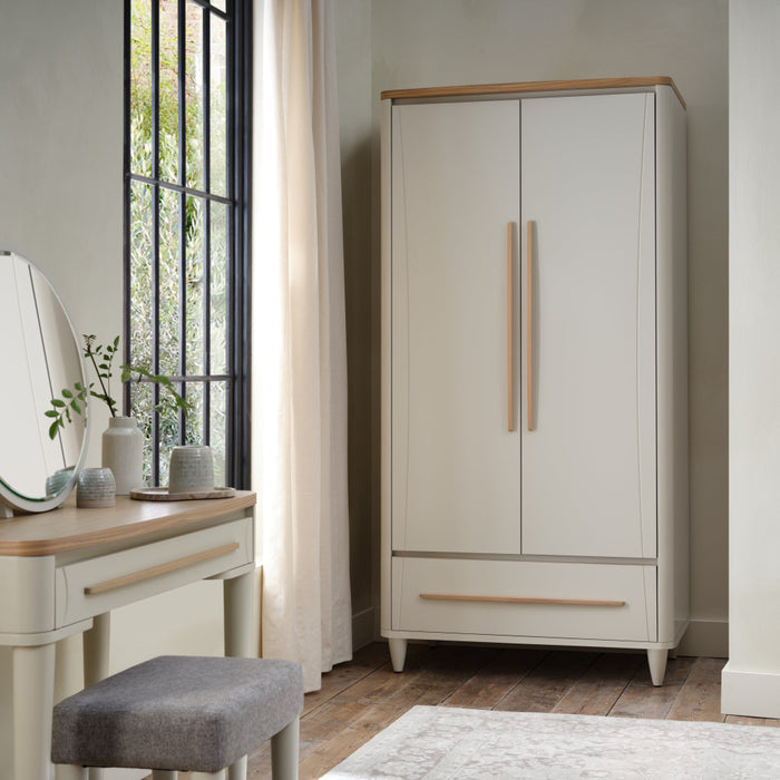 Larsen Scandi Oak & Soft Grey Double Wardrobe