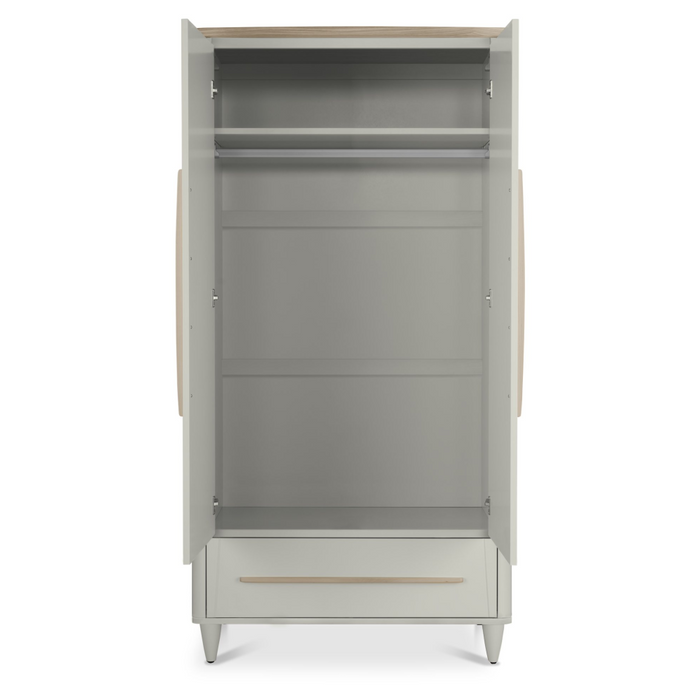 Larsen Scandi Oak & Soft Grey Double Wardrobe