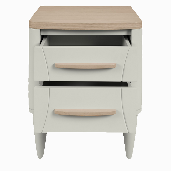 Larsen Scandi Oak & Soft Grey 2 Drawer Nightstand New!!