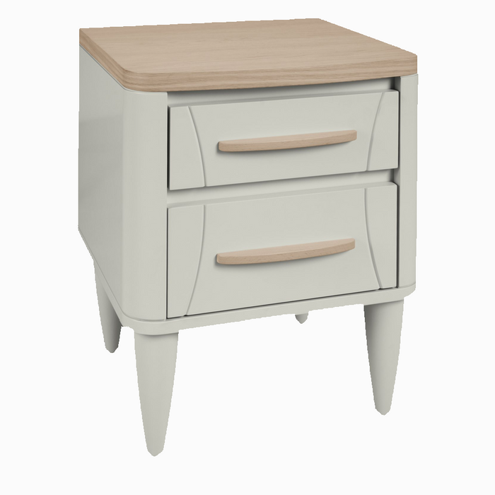 Larsen Scandi Oak & Soft Grey 2 Drawer Nightstand New!!