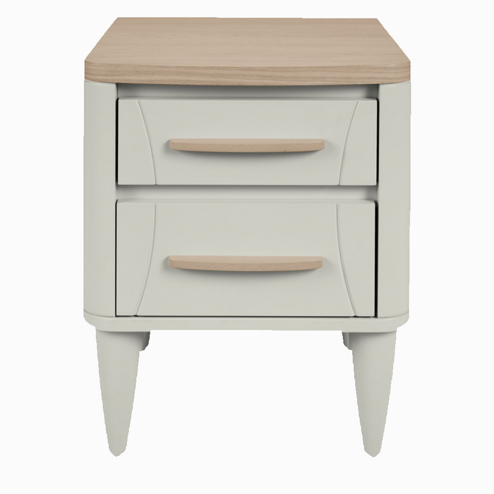 Larsen Scandi Oak & Soft Grey 2 Drawer Nightstand New!!