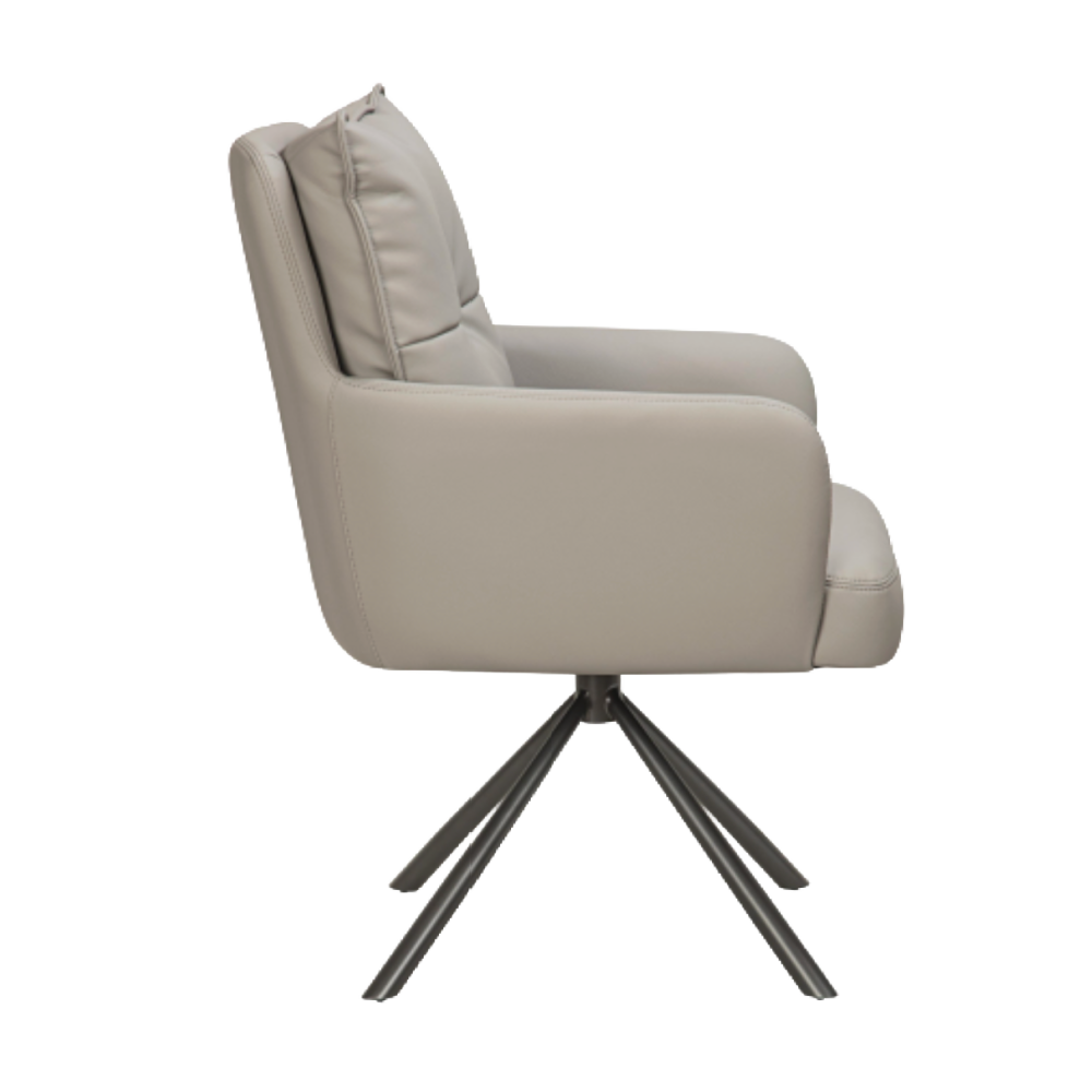 Luxe Leather Effect Latte Dining Chair