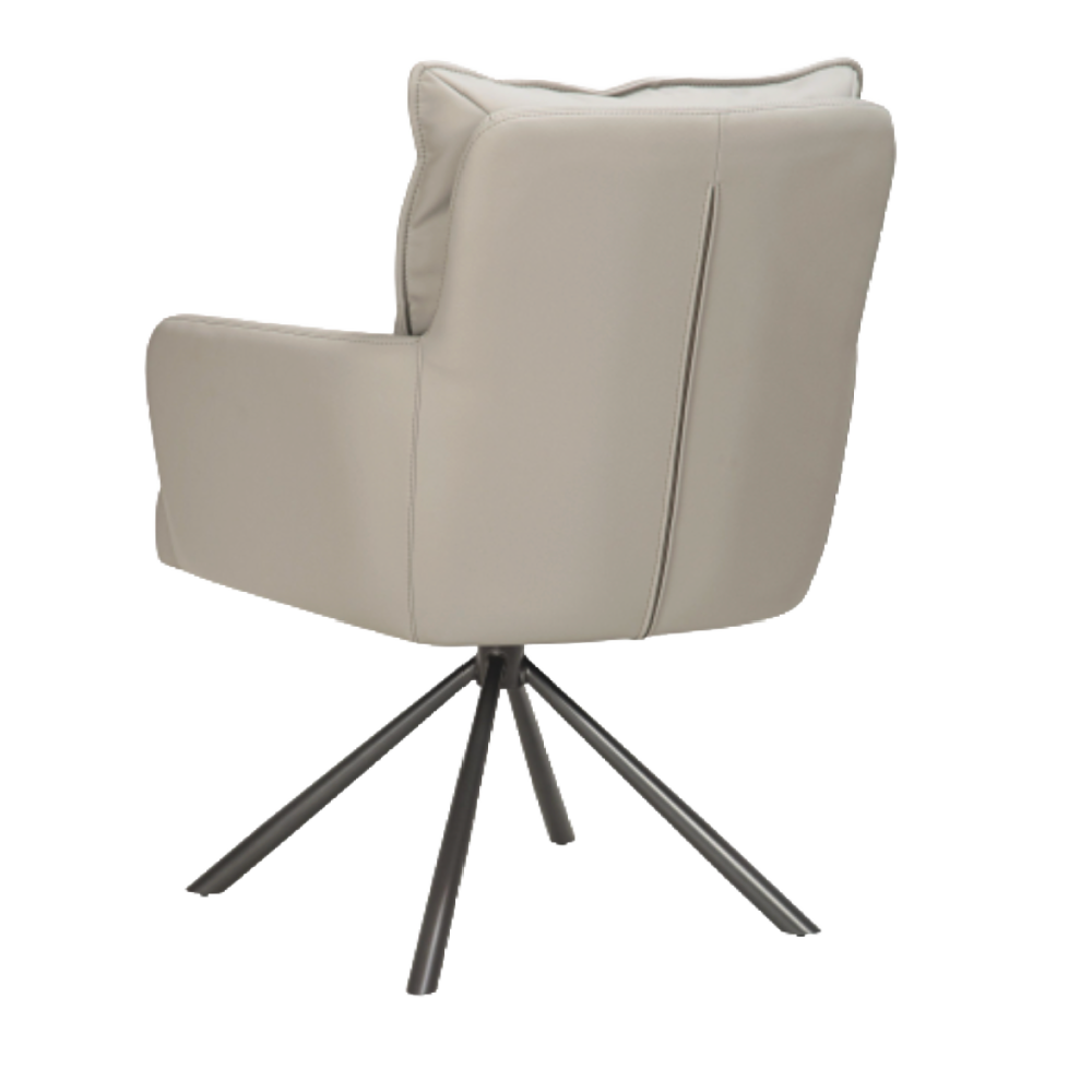Luxe Leather Effect Latte Dining Chair