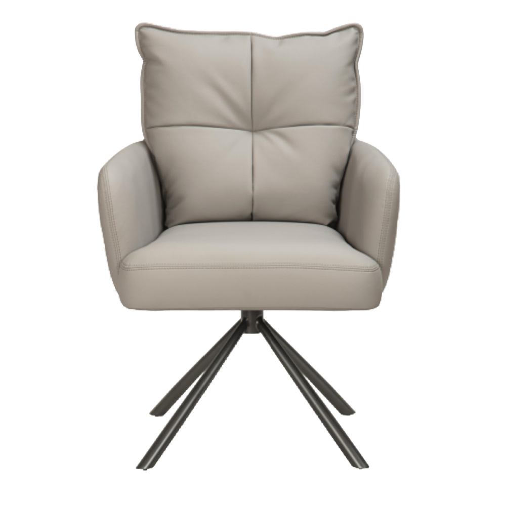 Luxe Leather Effect Latte Dining Chair