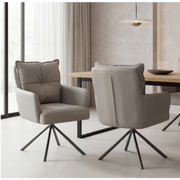 Luxe Leather Effect Latte Dining Chair