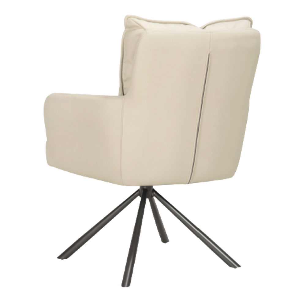Luxe Leather Effect Taupe Dining Chair
