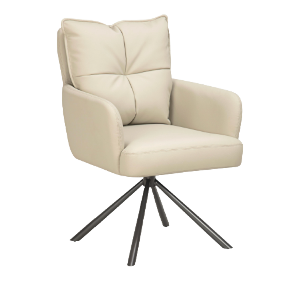 Luxe Leather Effect Taupe Dining Chair