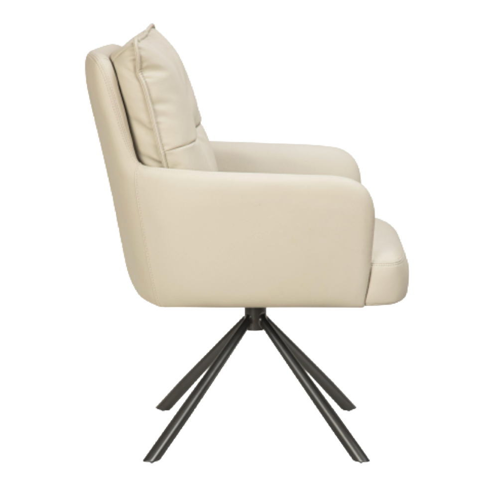 Luxe Leather Effect Taupe Dining Chair
