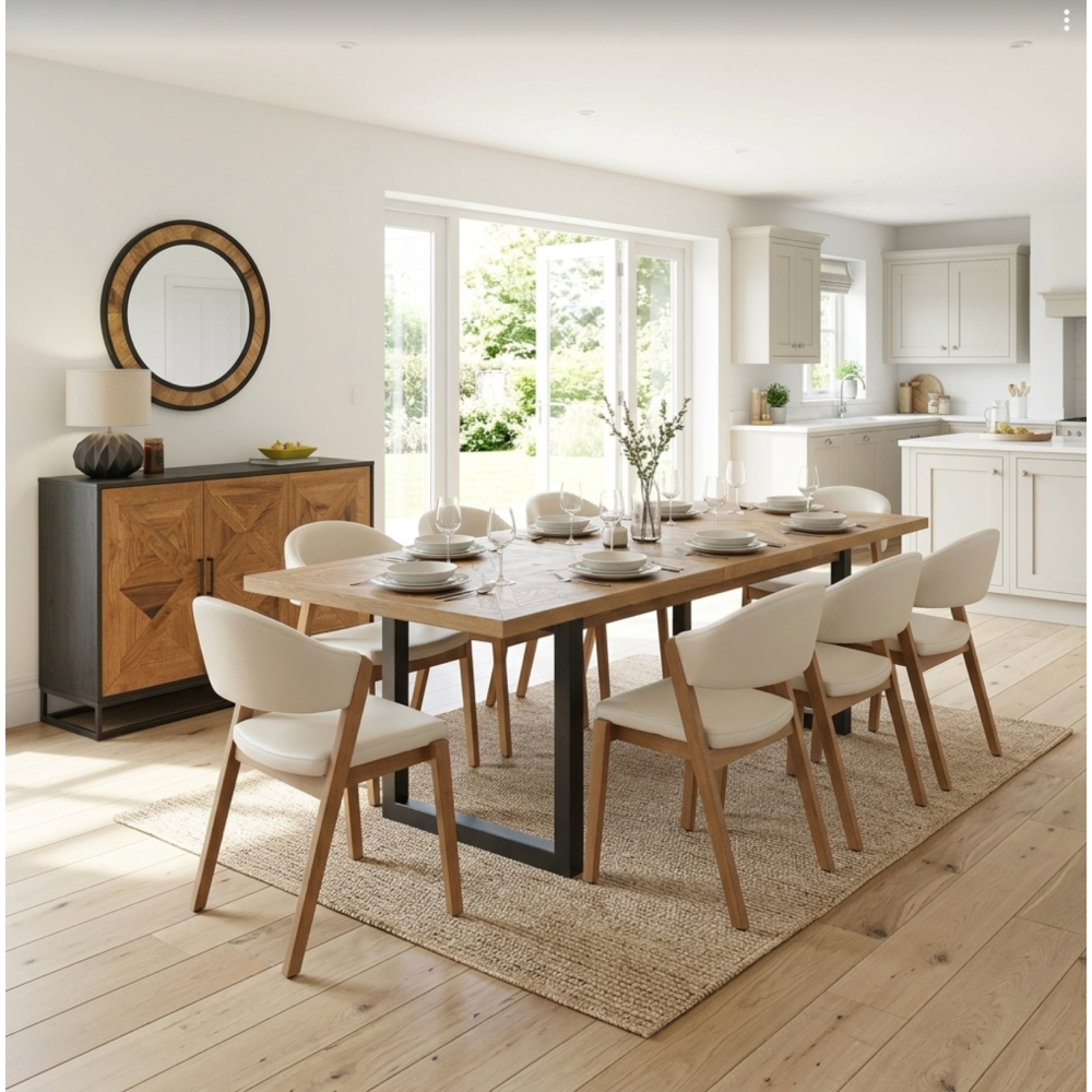 Indus Rustic Oak 6-8 Dining Table