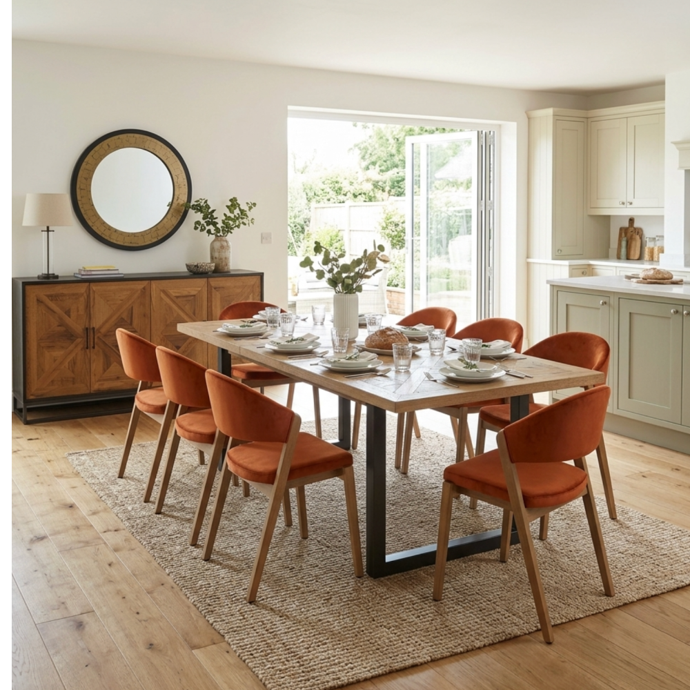 Indus Rustic Oak 6-8 Dining Table
