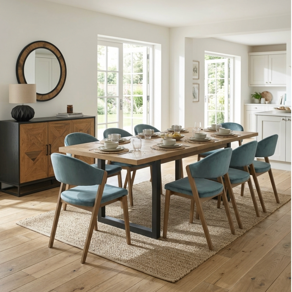 Indus Rustic Oak 6-8 Dining Table