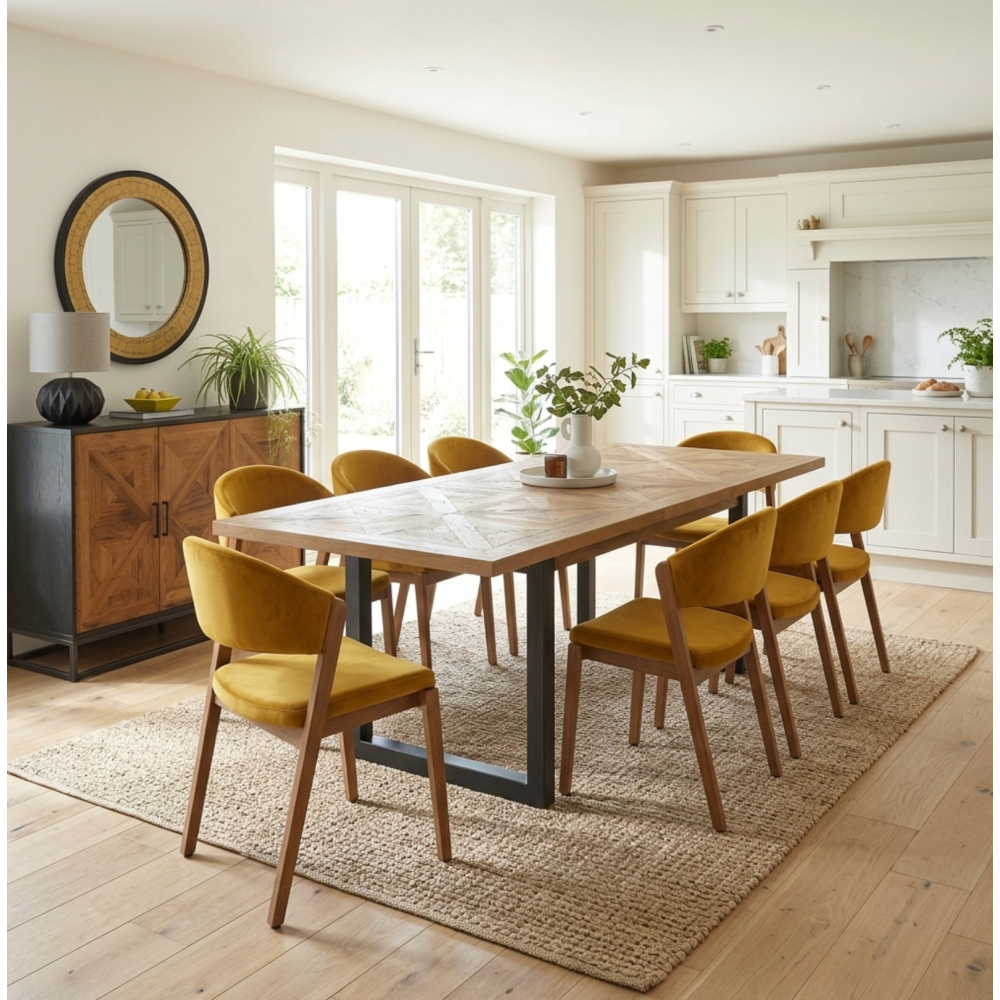 Indus Rustic Oak 6-8 Dining Table