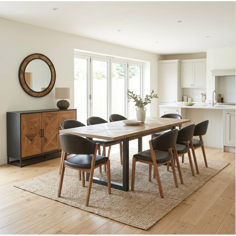 Indus Rustic Oak 6-8 Dining Table