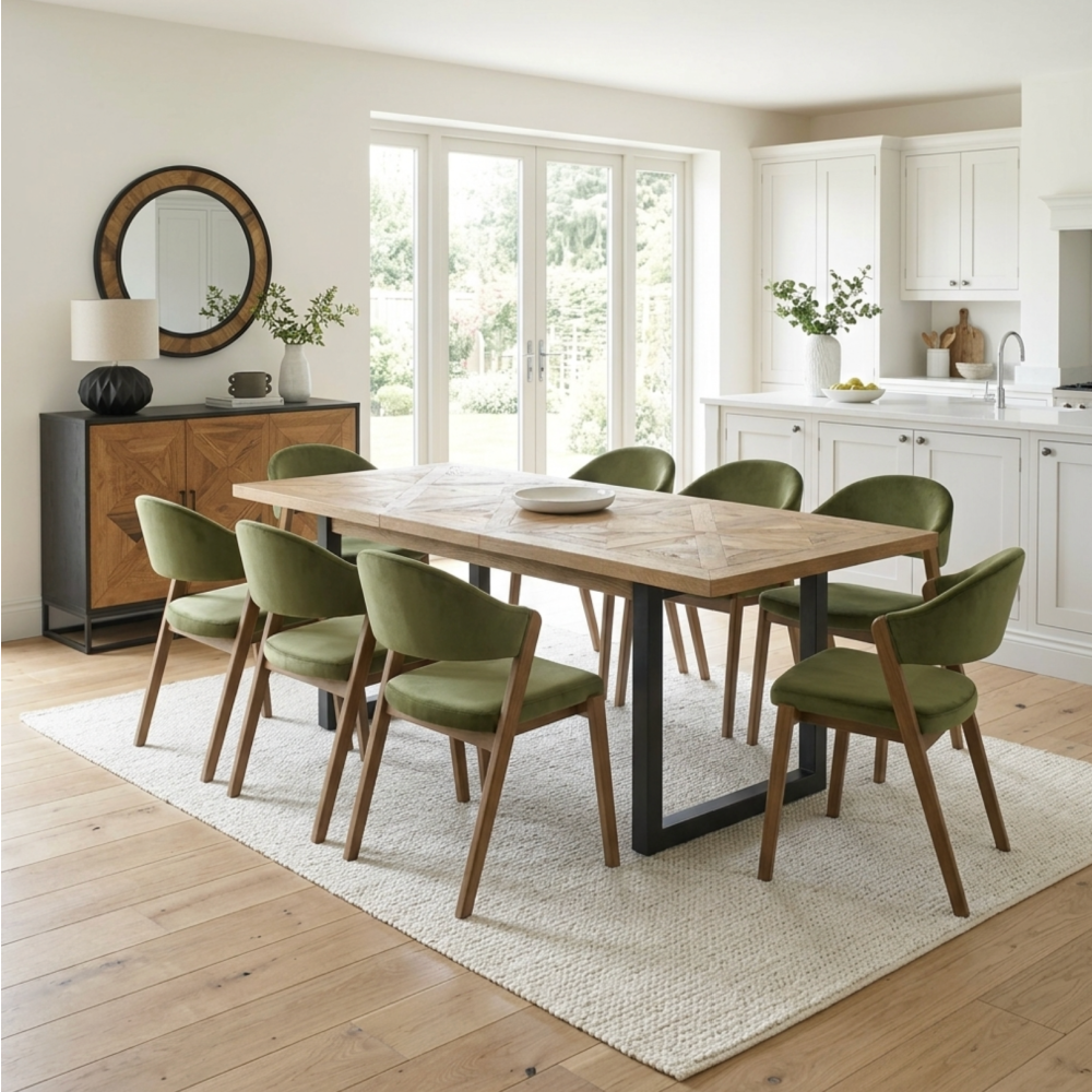 Indus Rustic Oak 6-8 Dining Table