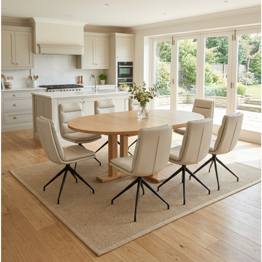 Madrid Oak Extending Round Dining Table 160cm-210cmClearance 50% off