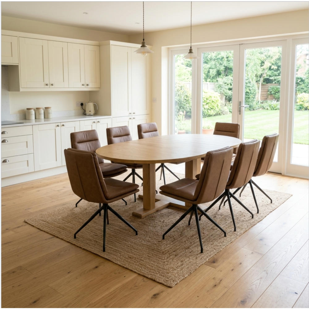 Madrid Oak Extending Round Dining Table 160cm-210cmClearance 50% off
