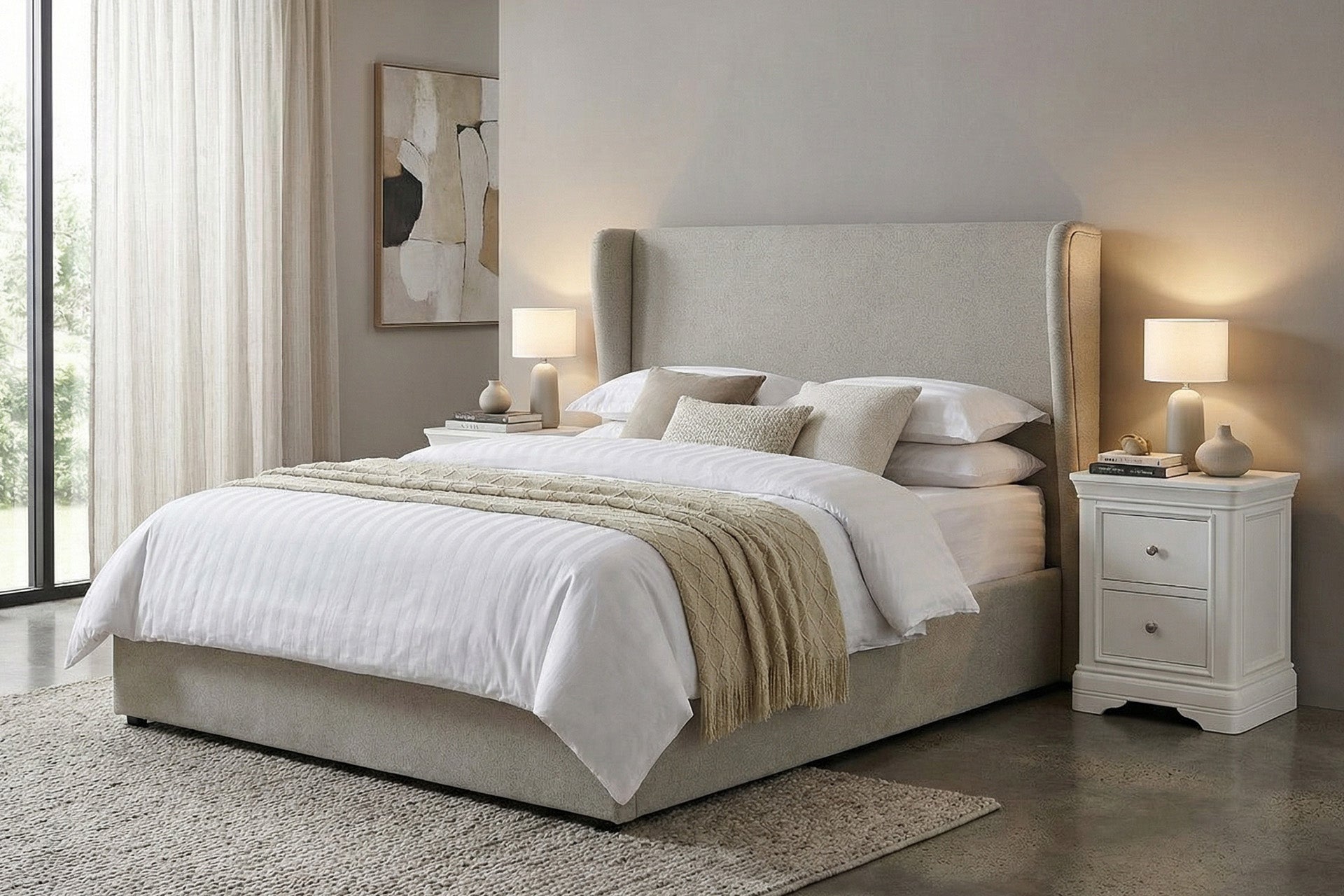 Blaire 6' Ottoman Bed Cream