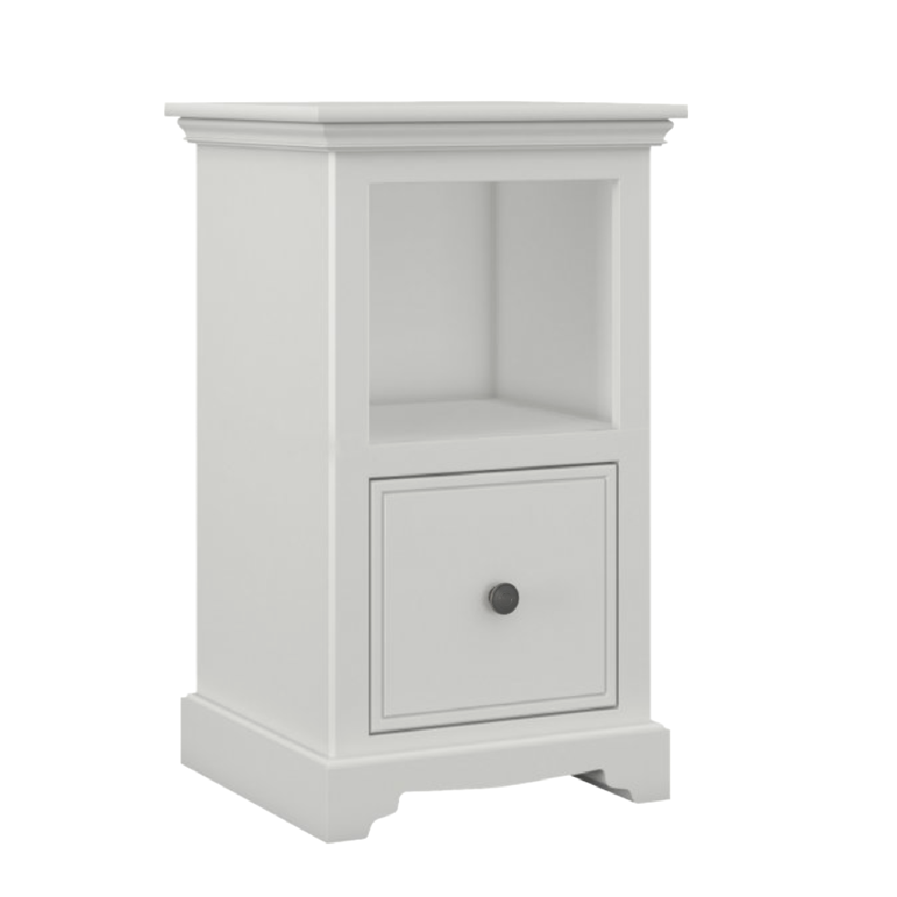 Narrow 1 Drawer Open Shelf Bedside