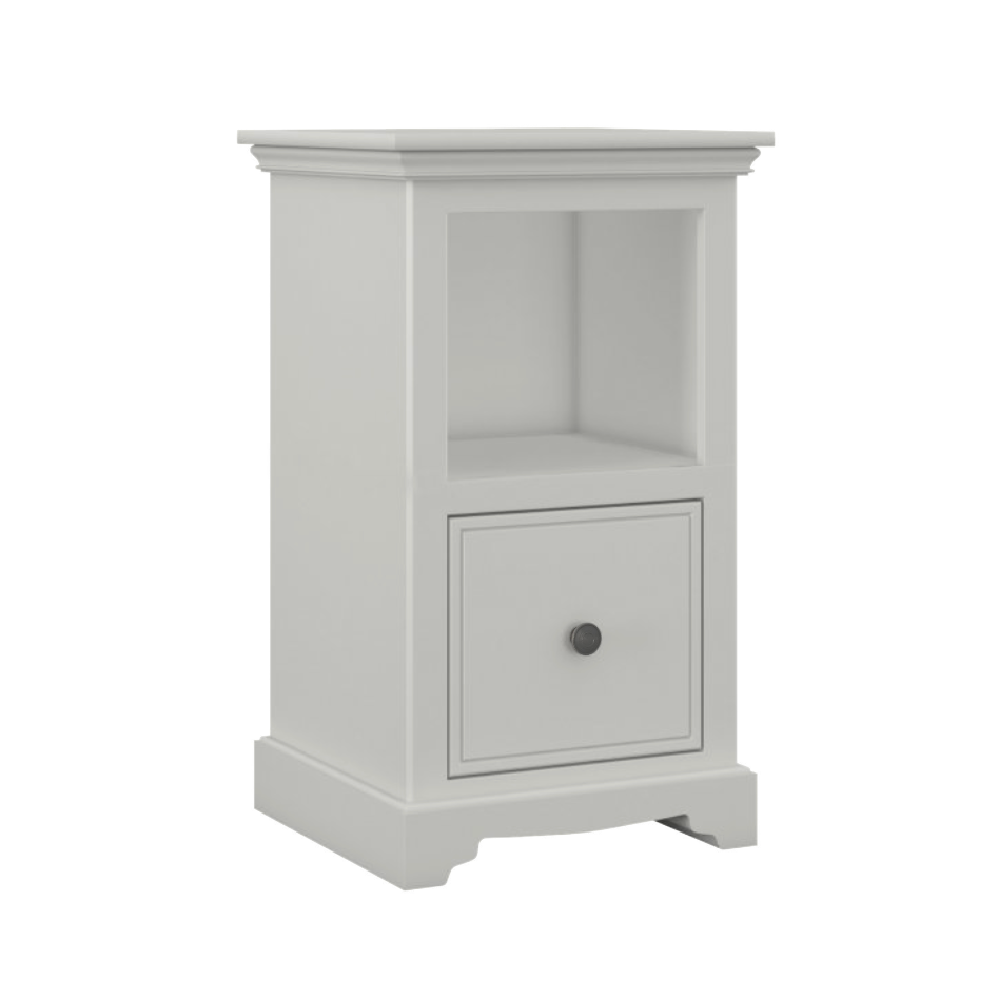 Narrow 1 Drawer Open Shelf Bedside