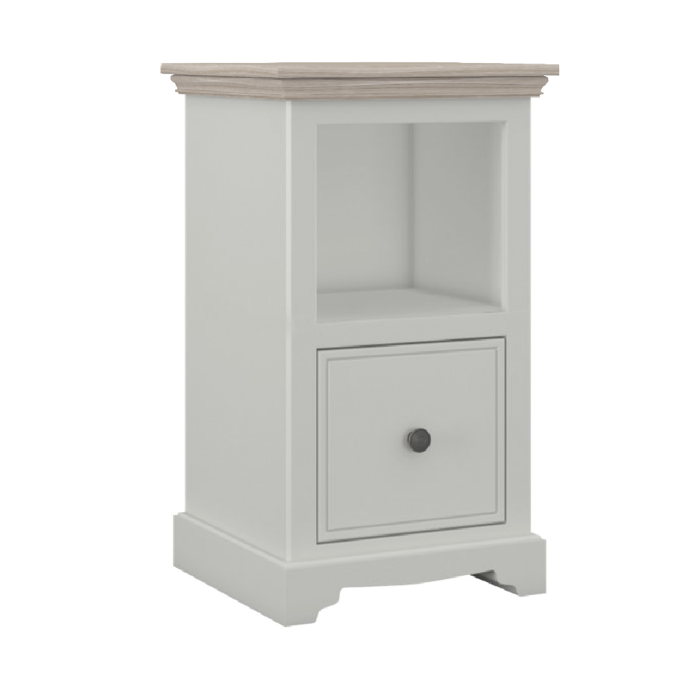 Narrow 1 Drawer Open Shelf Bedside