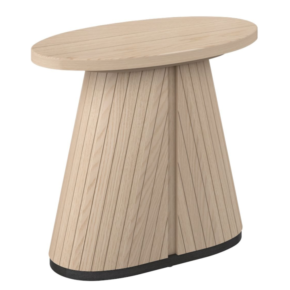 Vega Scandi Oak & Peppercorn Oval Lamp Table