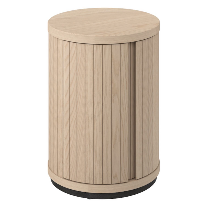 Vega Scandi Oak & Peppercorn Round Lamp Table