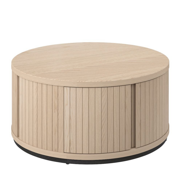 Vega Scandi Oak & Peppercorn Round Coffee Table