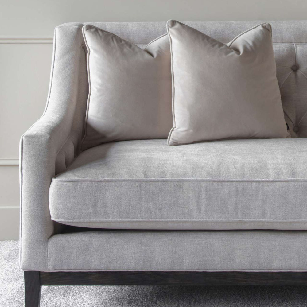 Theodore Buttoned Sofa in Ivory Fabric 200cm
