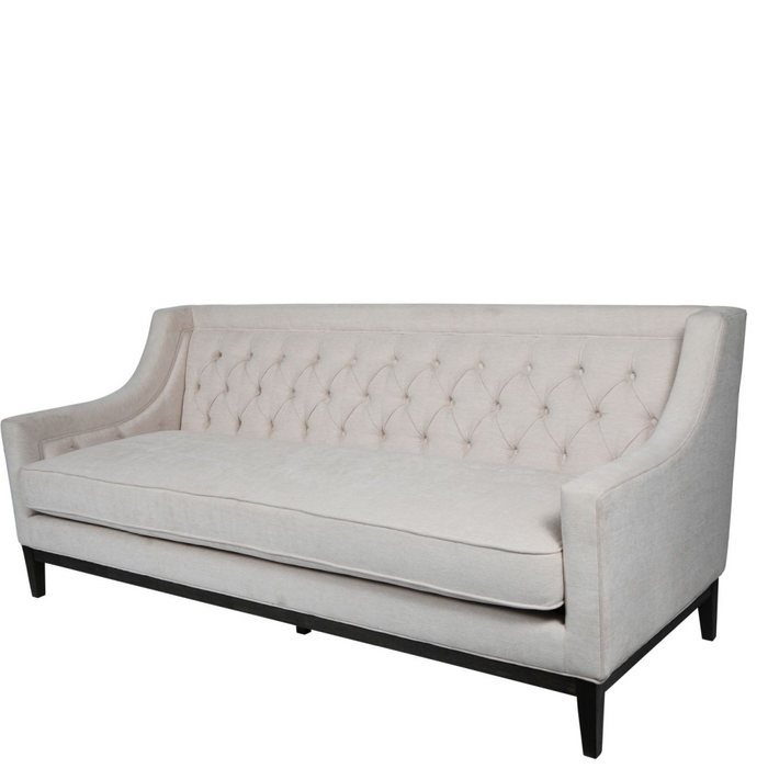 Theodore Buttoned Sofa in Ivory Fabric 200cm